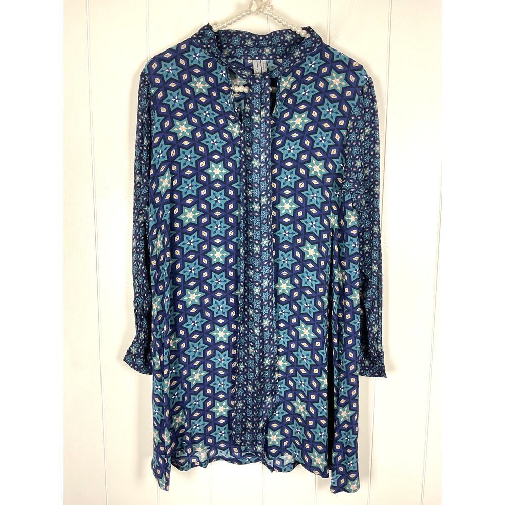 Anthropologie bl^nk Women's Marion Tunic Dress with‎ Neck Tie Detailing Size XSP